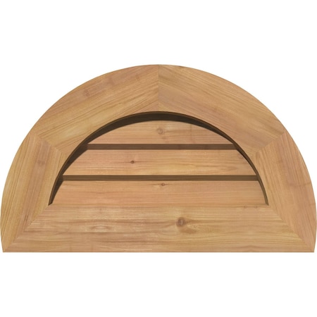 Half Round Gable Vnt Non-Functional Western Red Cedar Gable Vnt W/Decorative Face Frame, 14W X 7H